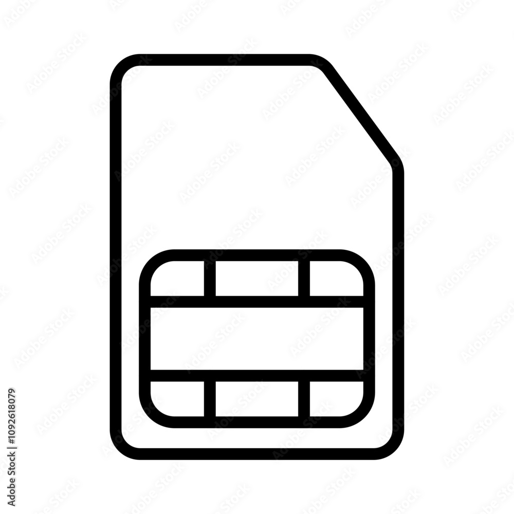Obraz premium Sim card icon linear logo isolated