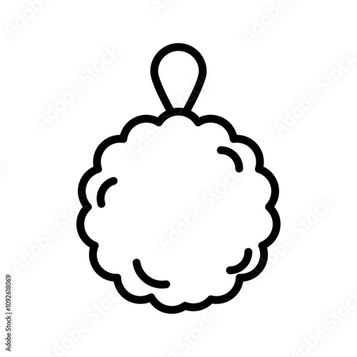 Shower sponge ball icon linear logo isolated