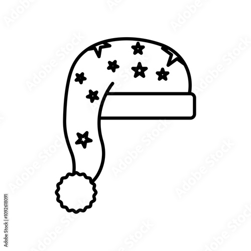 Sleeping hat icon linear logo isolated