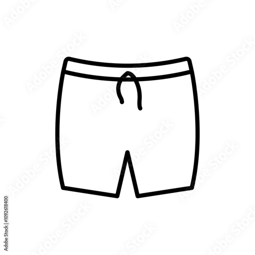 Swim shorts icon linear logo isolated