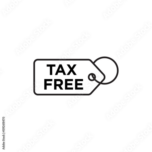 Tax free icon linear logo isolated