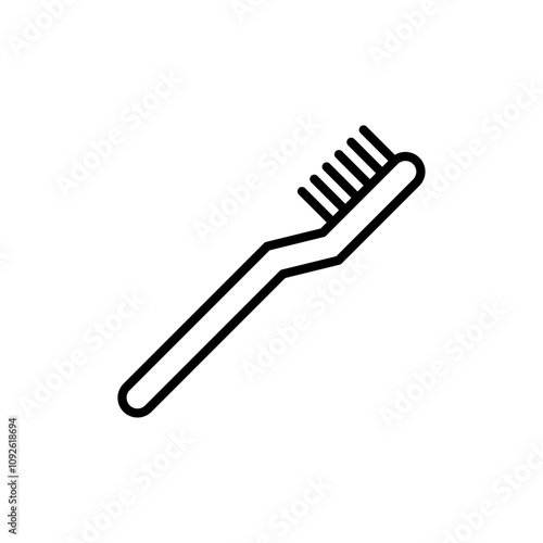 Toothbrush icon linear logo isolated