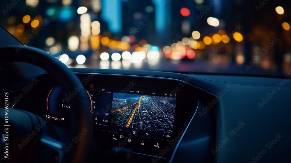 Night Drive Navigation System in Modern Car Night Drive Navigation System in Modern Car