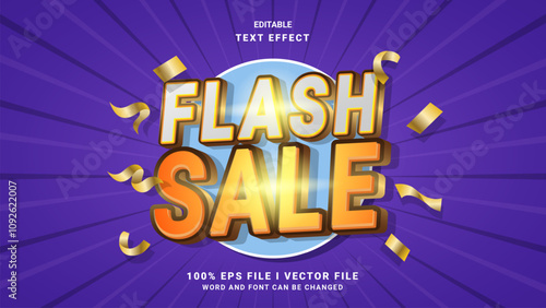 editable 3d gradient flash sale text effect.typhography logo