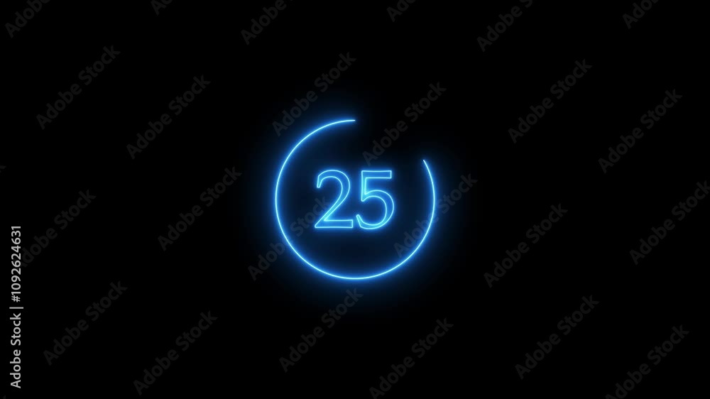 Neon glowing 30 to 0 second countdown animation ,countdown time concept Neon glowing 30 to 0 second countdown animation ,countdown time concept