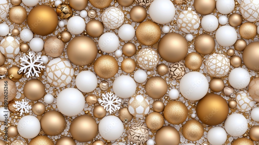Elegant Gold and White Christmas Ornaments for Festive Celebrations Elegant Gold and White Christmas Ornaments for Festive Celebrations