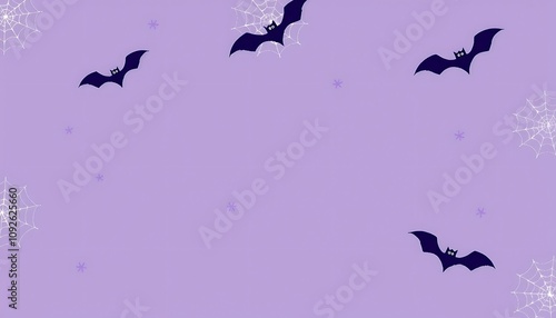 A soft Halloween-themed wallpaper with faint bats and delicate spider webs, in muted purples and grays to create a subtle, spooky ambiance. photo