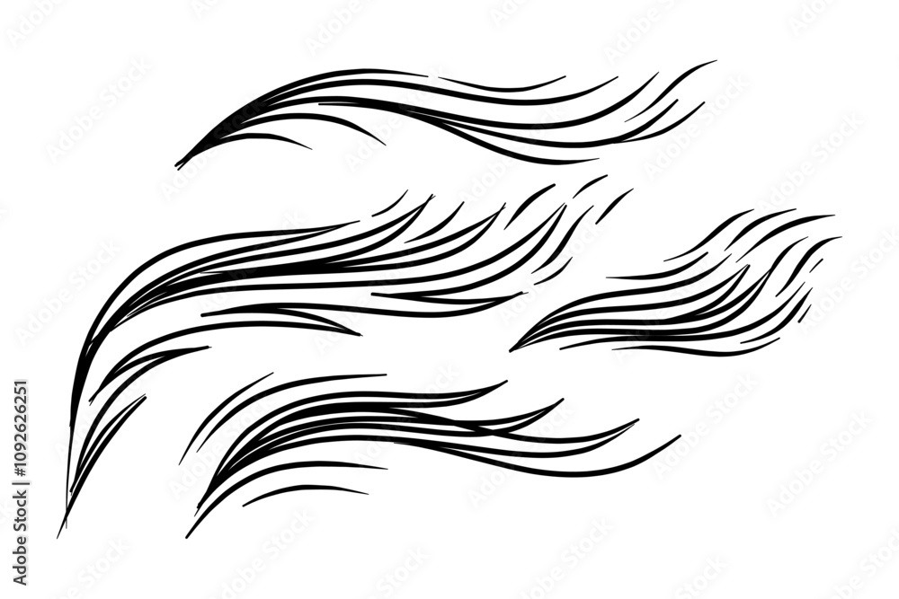 Outline Flame Set Hand Drawn Vector Image Outline Flame Set Hand Drawn Vector Image