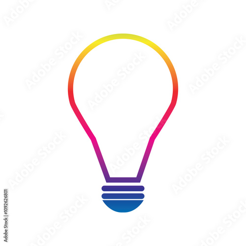 Logo glowing color light bulb photo