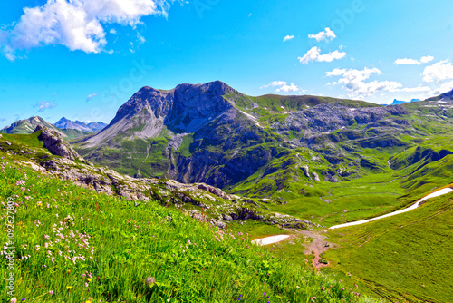 Blick vom Rüfikopf auf das Lechquellengebirge in Vorarlberg photo