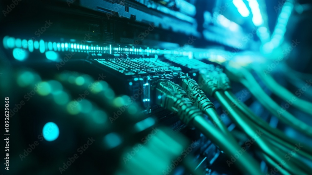 Intricate Network Cables and Server Infrastructure Intricate Network Cables and Server Infrastructure
