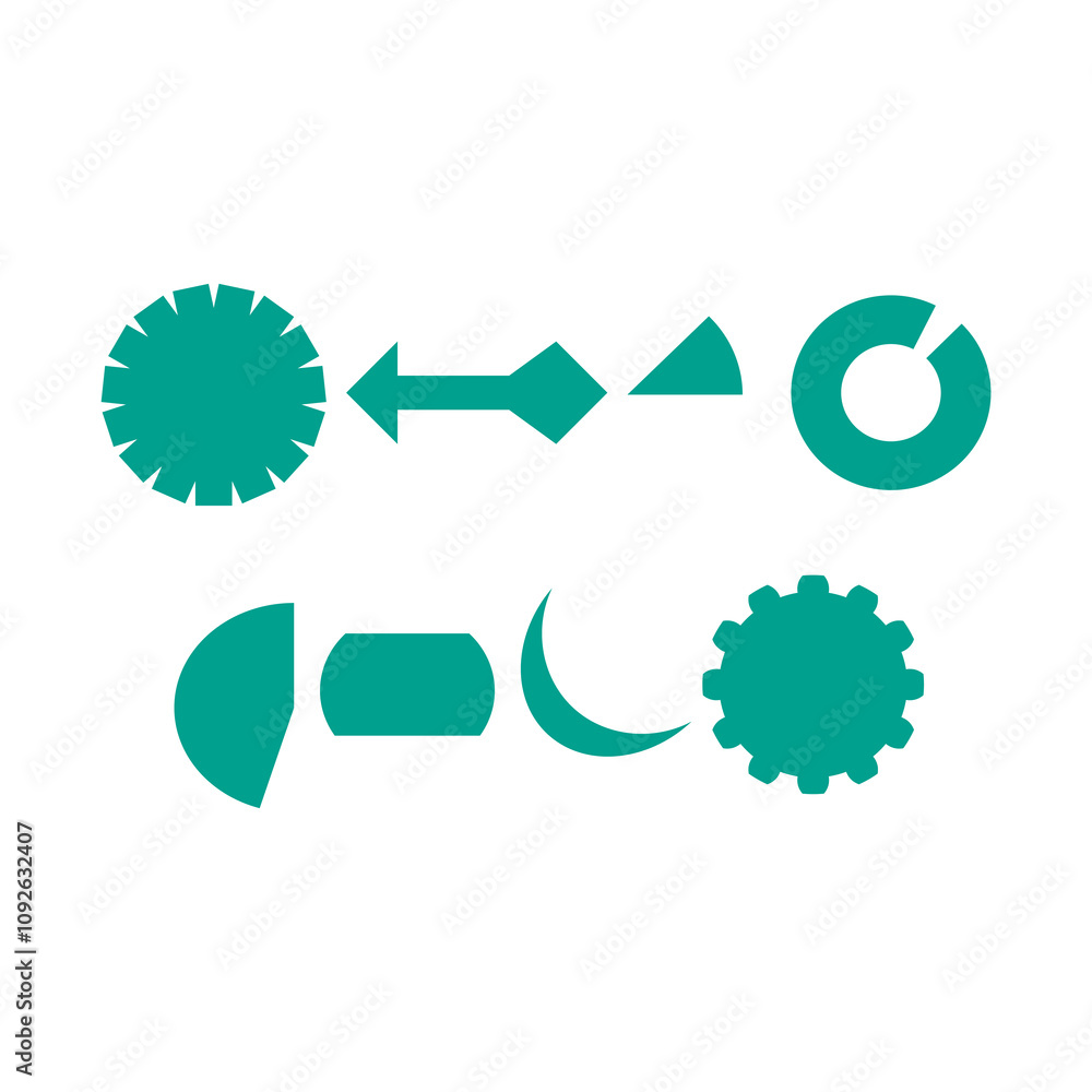 Set Of Simple Flat Shape Set Of Simple Flat Shape