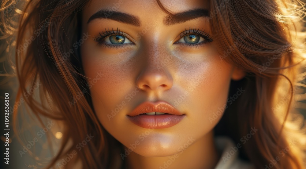 Gorgeous young woman with striking blue eyes Gorgeous young woman with striking blue eyes