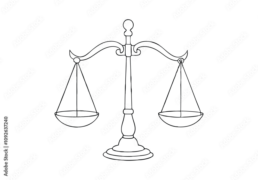 Continuous Line Art of Scale – Minimalist Weighing Tool Illustration Continuous Line Art of Scale – Minimalist Weighing Tool Illustration