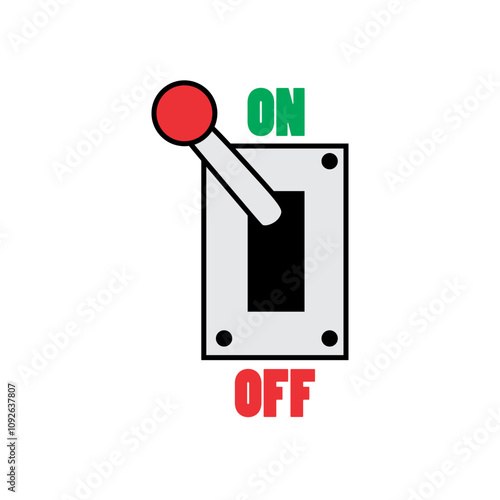 Cartoon ON OFF button vector Illustration isolated white