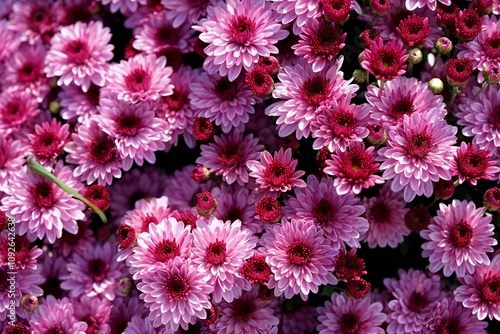 Pink chrysanthemum bush. Bunch of chrysanthemum flowers. Pink flowers. Summer season. Spring season. Chrysanthemum. Flowers background. Flowers wallpaper.