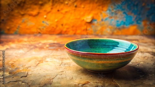 Simple Bowl on Pale Textured Surface - Documentary Photography AI Art