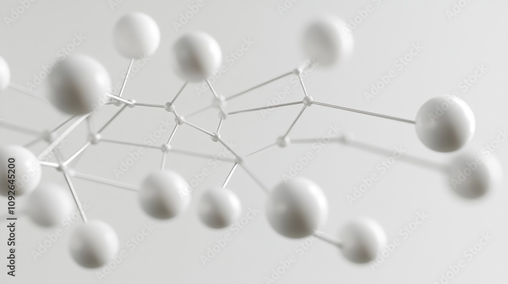 Obraz premium Abstract representation of molecular structures in a minimalist style.