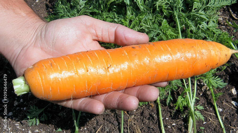 Fresh Carrot Pulled from a Home Garden Fresh Carrot Pulled from a Home Garden