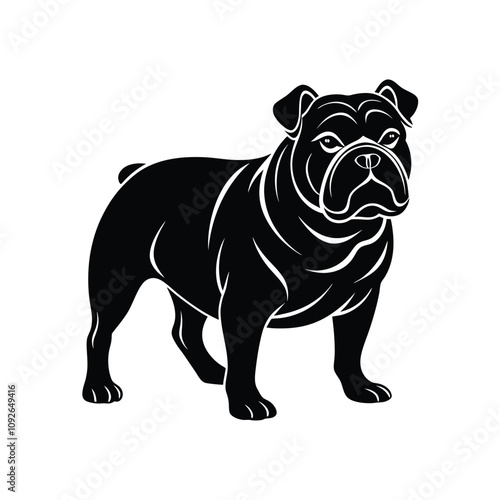 Minimalist Bulldog Silhouette Design
