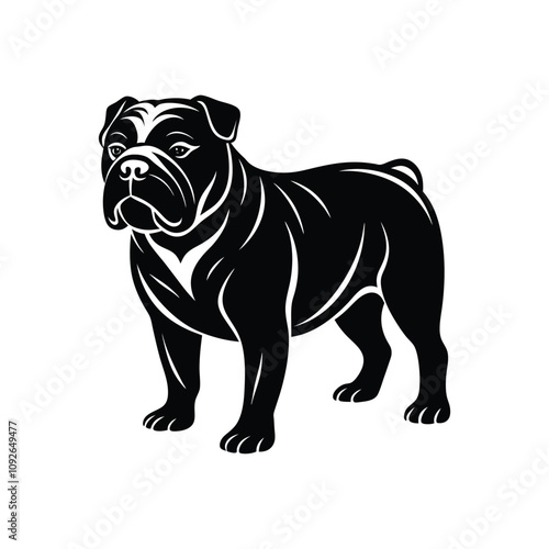 Artistic Bulldog Silhouette Outline