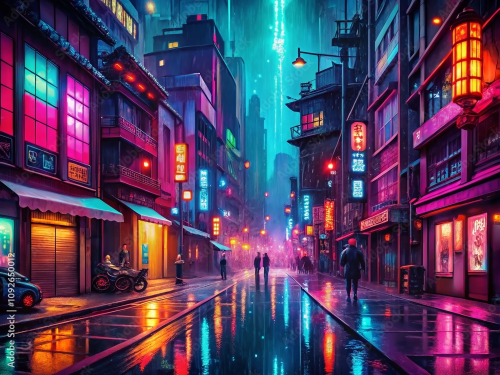 Lofi Pixel Art of a Rainy Cyberpunk City Street Bathed in Dark Neon Colors, Capturing the Essence of Urban Dystopia with Futuristic Architecture and Vibrant Lighting Lofi Pixel Art of a Rainy Cyberpunk City Street Bathed in Dark Neon Colors, Capturing the Essence of Urban Dystopia with Futuristic Architecture and Vibrant Lighting