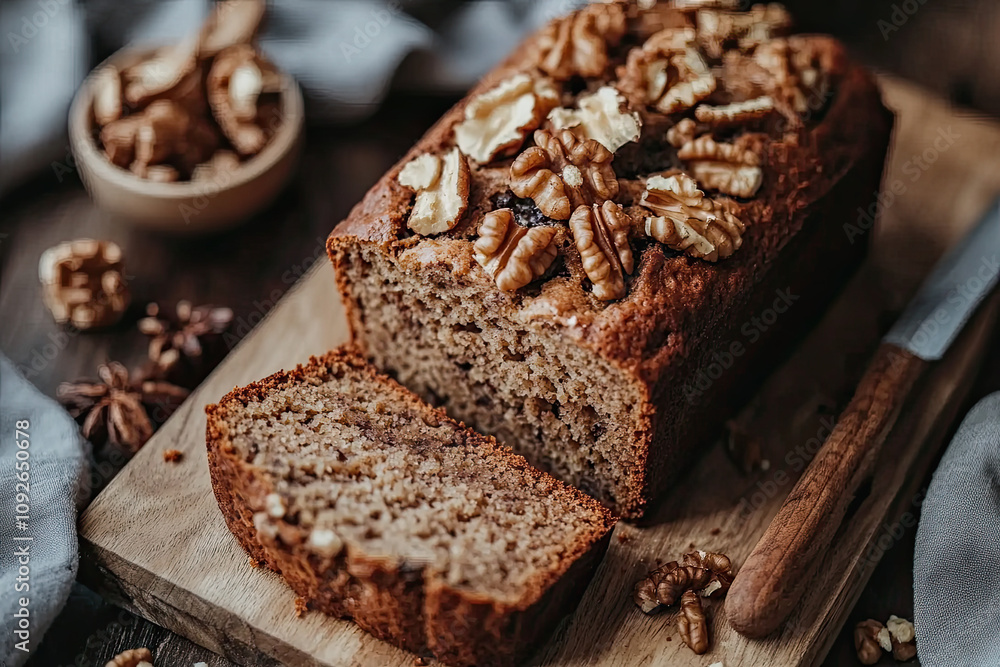 Vegan banana bread with walnuts and cinnamon Vegan banana bread with walnuts and cinnamon