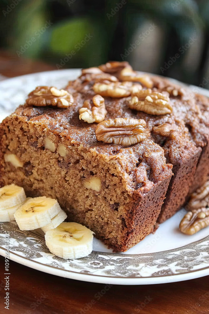 Vegan banana bread with walnuts and cinnamon Vegan banana bread with walnuts and cinnamon