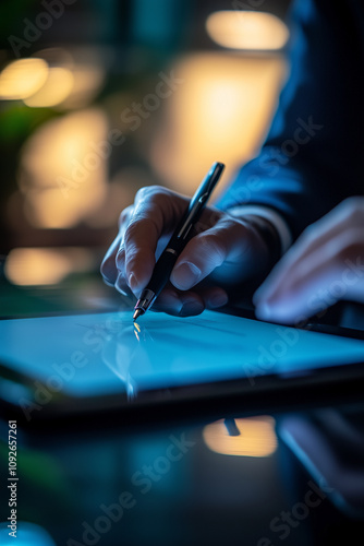 Executive Signing on a Digital Tablet