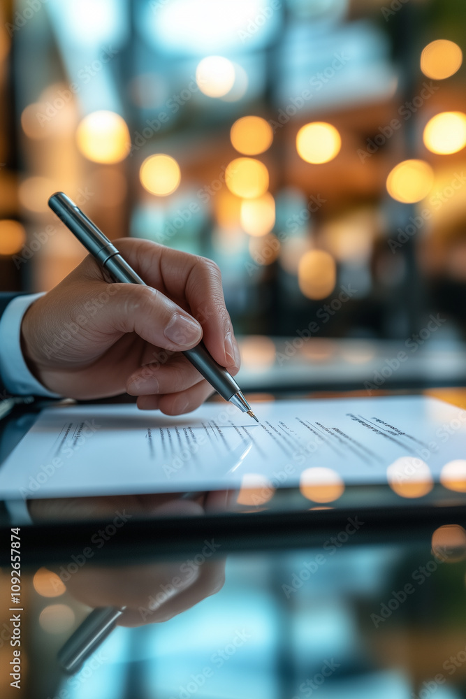 Executive Signing on a Digital Tablet Executive Signing on a Digital Tablet