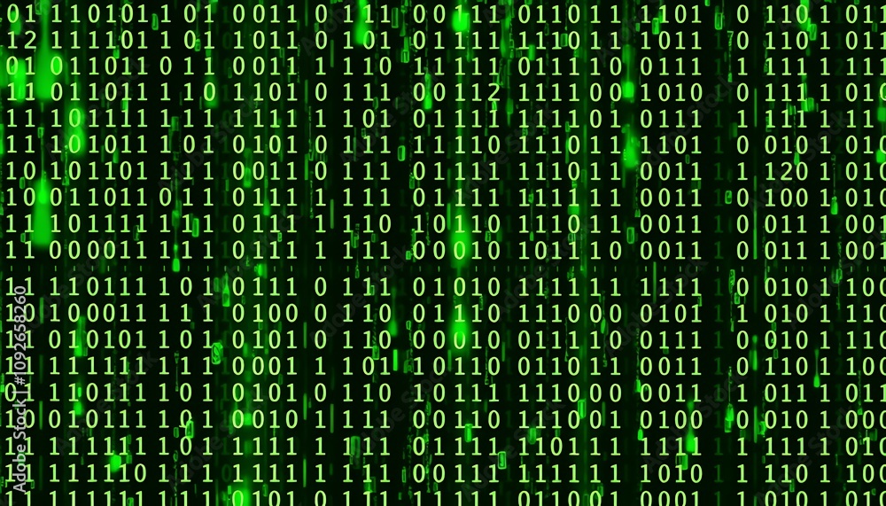 A background filled with flowing binary code in shades of green Binary codes are falling. A background filled with flowing binary code in shades of green Binary codes are falling.