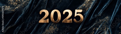 Unveiling 2025 a luxurious velvet stage for timeless elegance in a classic serif font photo