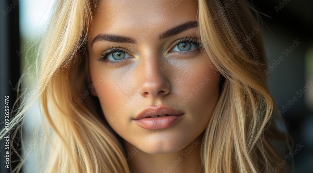 Close-up of a young blonde woman Close-up of a young blonde woman