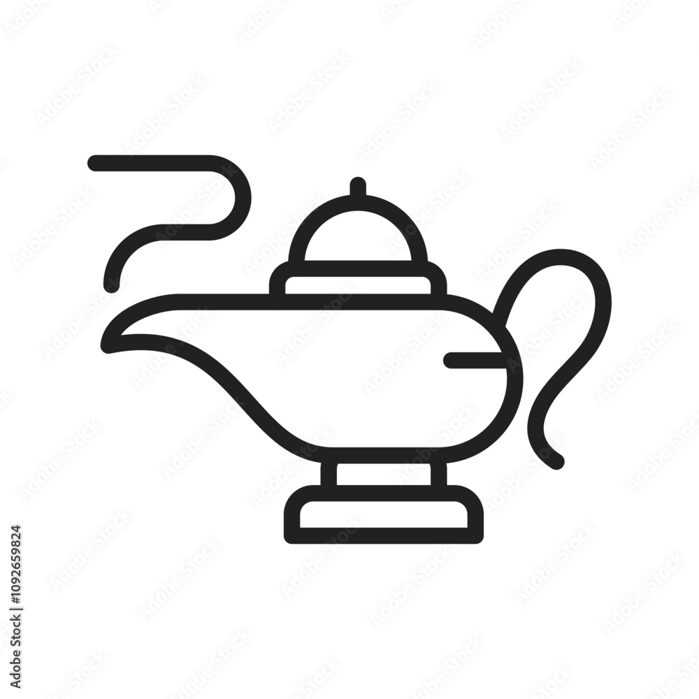 Magical Lamp Icon vector image. Suitable for use on web apps, mobile apps, and print media Magical Lamp Icon vector image. Suitable for use on web apps, mobile apps, and print media