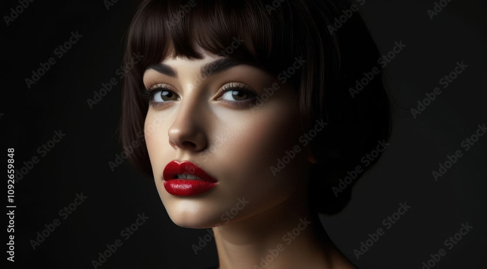 Elegant young woman with striking features Elegant young woman with striking features