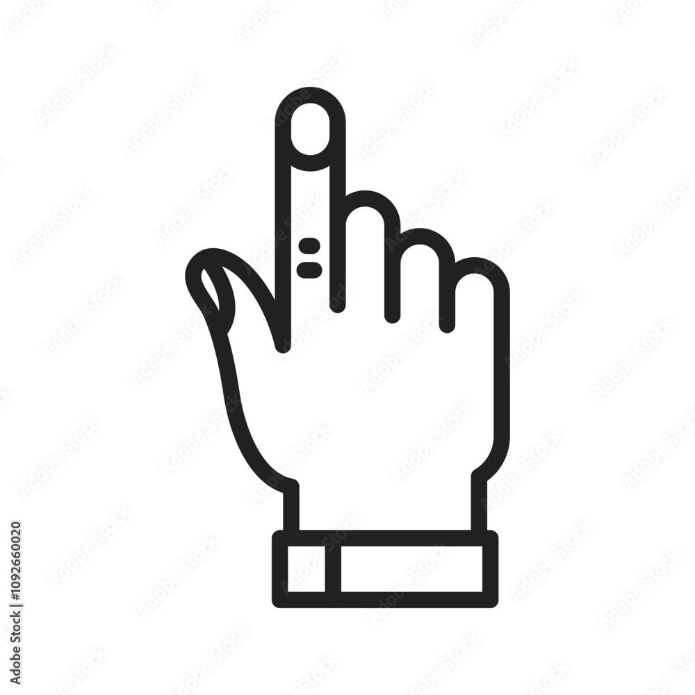Raised Finger Icon vector image. Suitable for use on web apps, mobile apps, and print media Raised Finger Icon vector image. Suitable for use on web apps, mobile apps, and print media