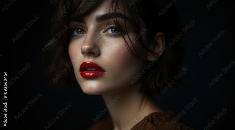 Close-up portrait of a young woman Close-up portrait of a young woman