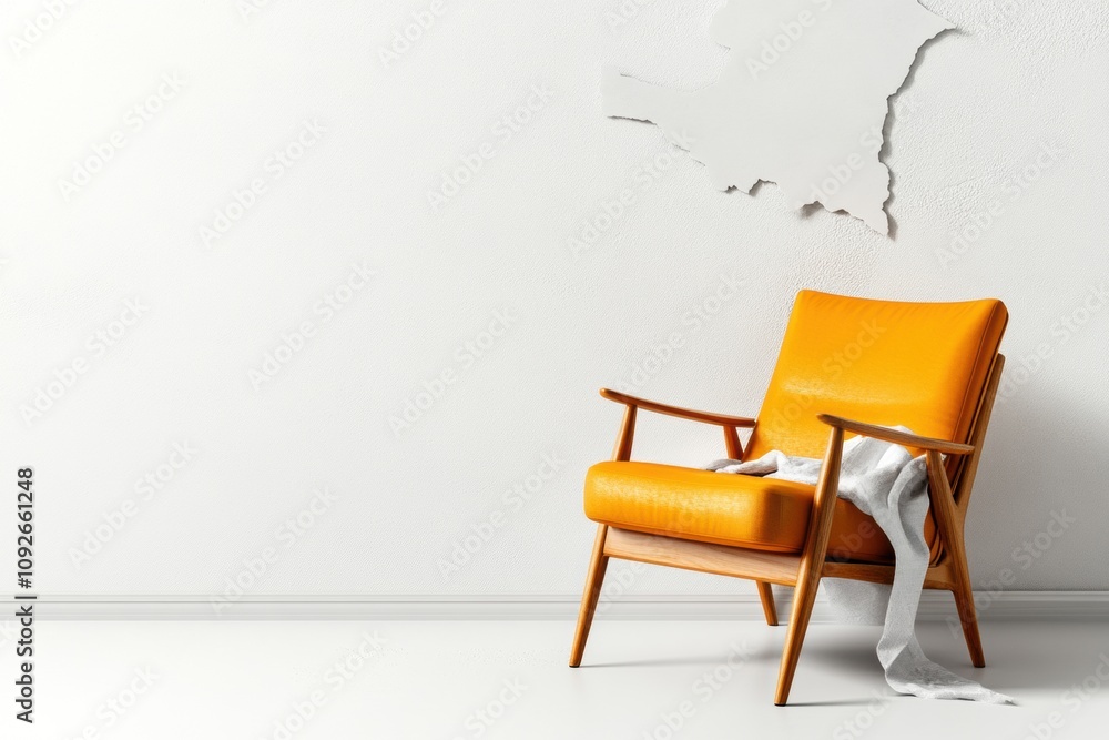 Obraz premium Modern chair on white texture.
