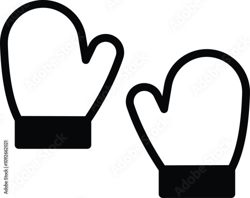 Icon of a pair of mittens for warmth in cold weather