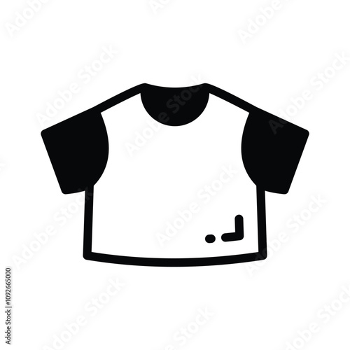 Basic t-shirt icon for casual wear representation