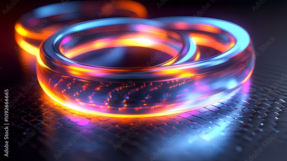Abstract Glowing Rings: A Futuristic Digital Artwork Abstract Glowing Rings: A Futuristic Digital Artwork