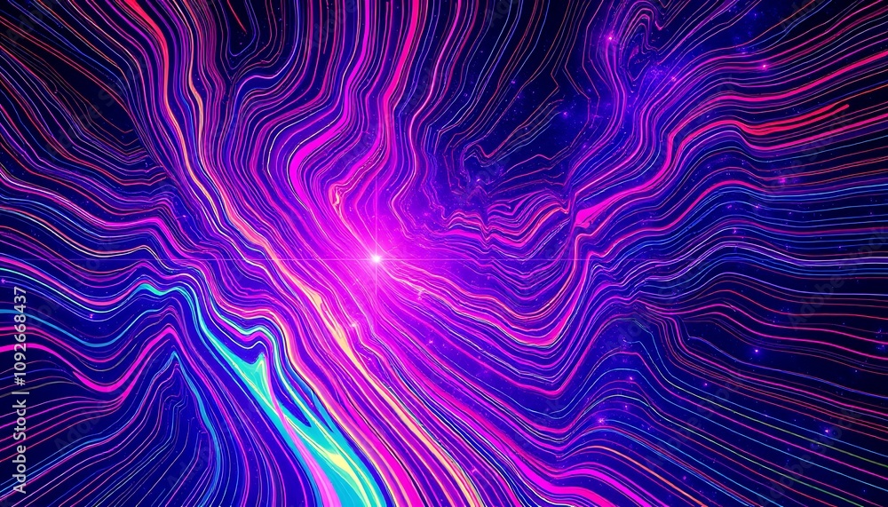 Vibrant neon streaks weave a mesmerizing cosmic tapestry Vibrant neon streaks weave a mesmerizing cosmic tapestry