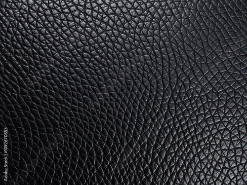 Close-up shot of black leather with a rich textured surface, backdrop photo