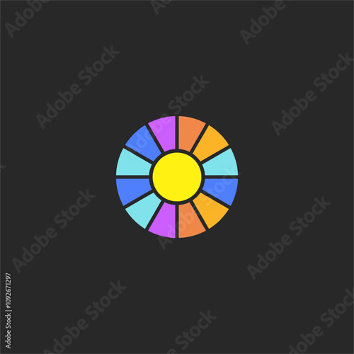 RAINBOW SUN COLOR Vector 