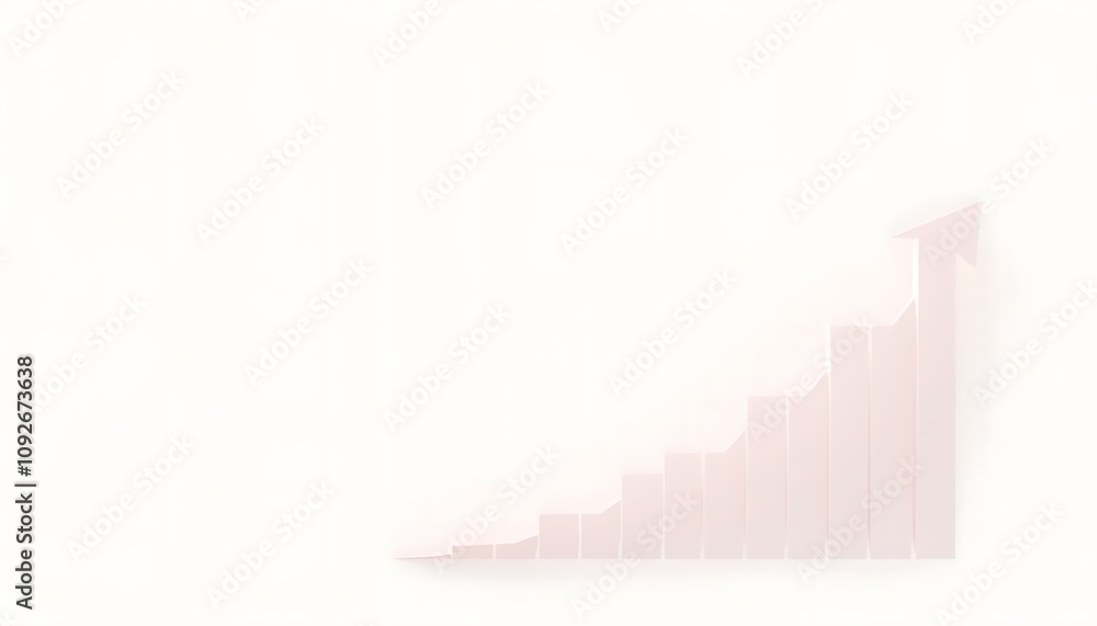 Fototapeta premium A professional business-themed wallpaper with delicate grid layouts and subtle upward arrows, representing growth, in a soft neutral palette.