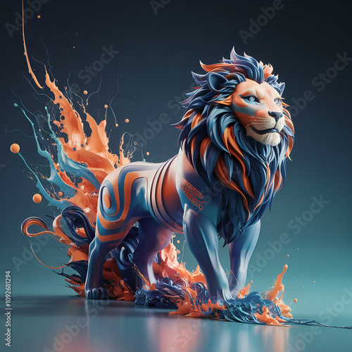 Here is a 3D-style design of a majestic lion with intricate details and a cinematic aesthetic. Let me know if you'd like any adjustments! photo