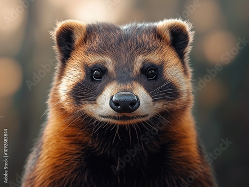 Close up of Honey Badger, Ratel, Mellivora capensis in the Wild