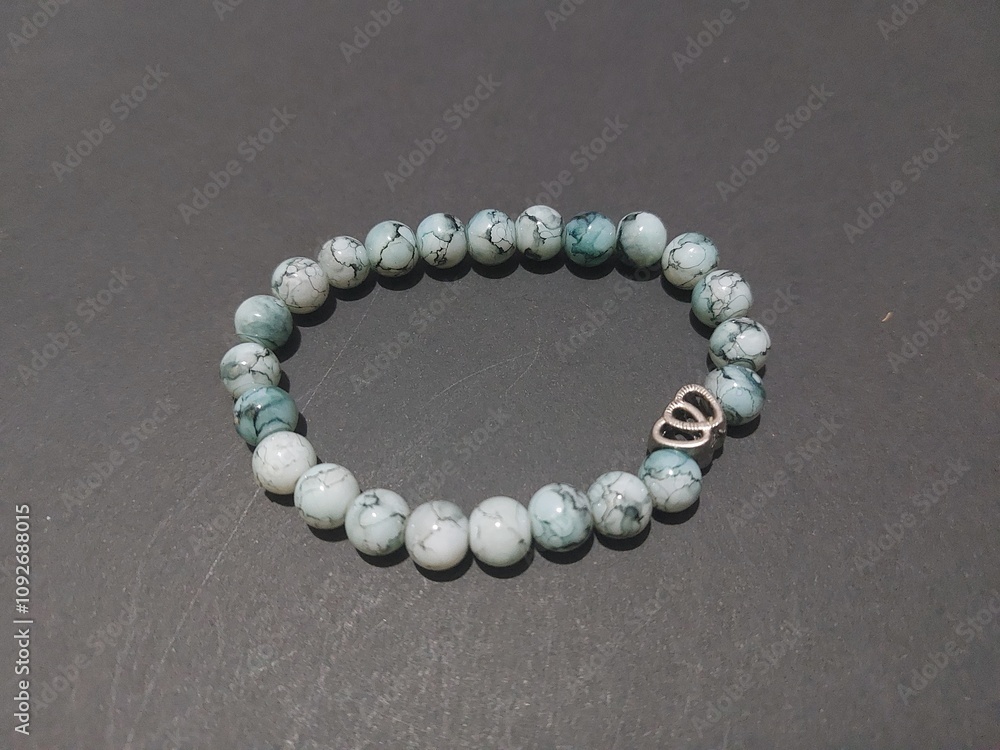 bracelet blue gemstone lucky charm isolated bracelet blue gemstone lucky charm isolated
