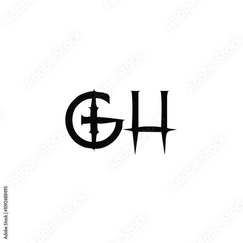 GH monogram logo design letter text name symbol monochrome logotype alphabet character simple logo photo