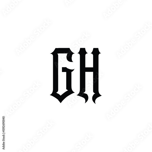 GH monogram logo design letter text name symbol monochrome logotype alphabet character simple logo photo